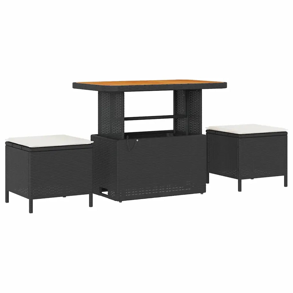 Set Divano da Giardino 9 pcs Nero e Crema polyrattan 3363565