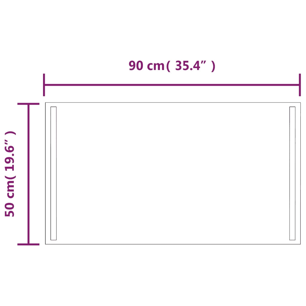 Specchio da Bagno con Luci LED-Specchio per Bagno 50x90 cm 396630
