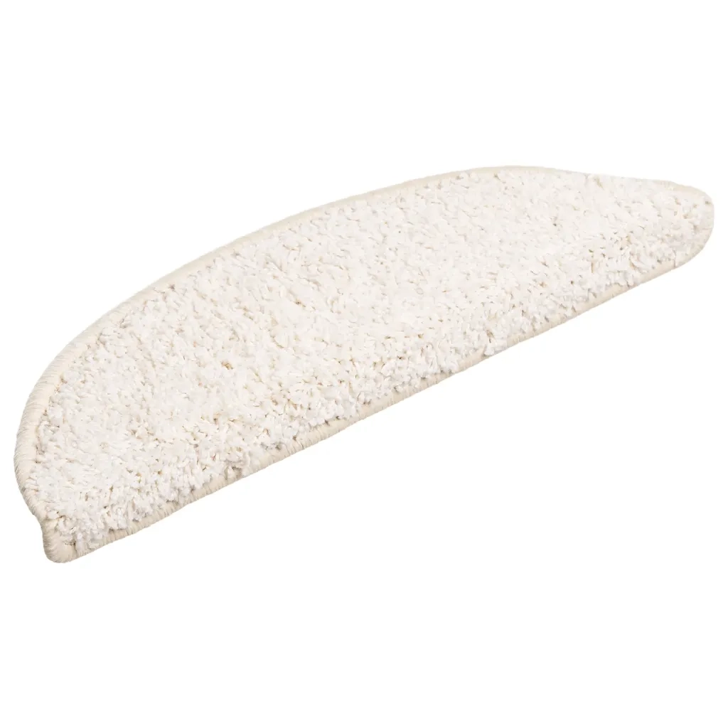 Tappetini per scale 10 pz 56x17x3 cm Bianco Semicircolari 149795