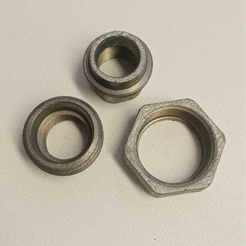 Raccordo ff 1''+1/2 bocchettone conico a 3 pezzi di ghisa zincata malleabile