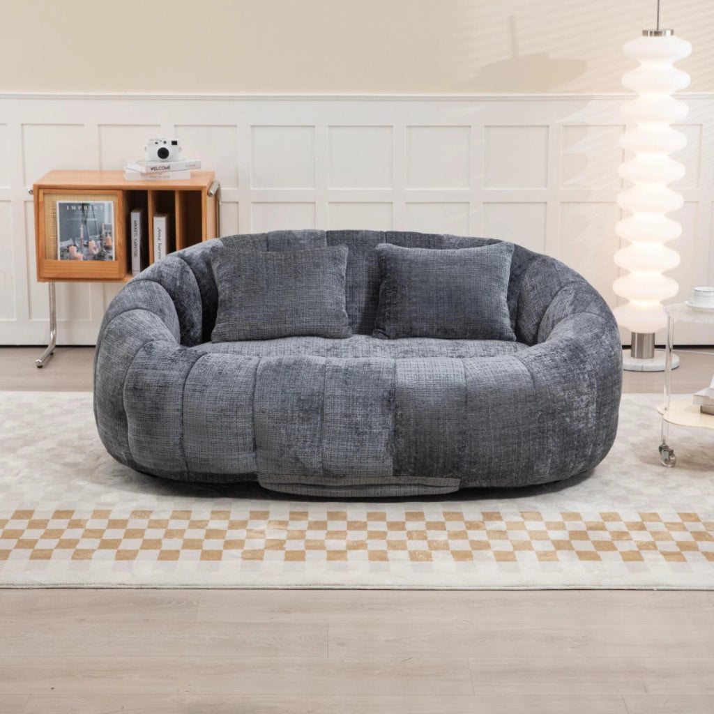 Divano relax, divano in chenille, schienale alto, pronto all’uso, per interni ed esterni, grigio
