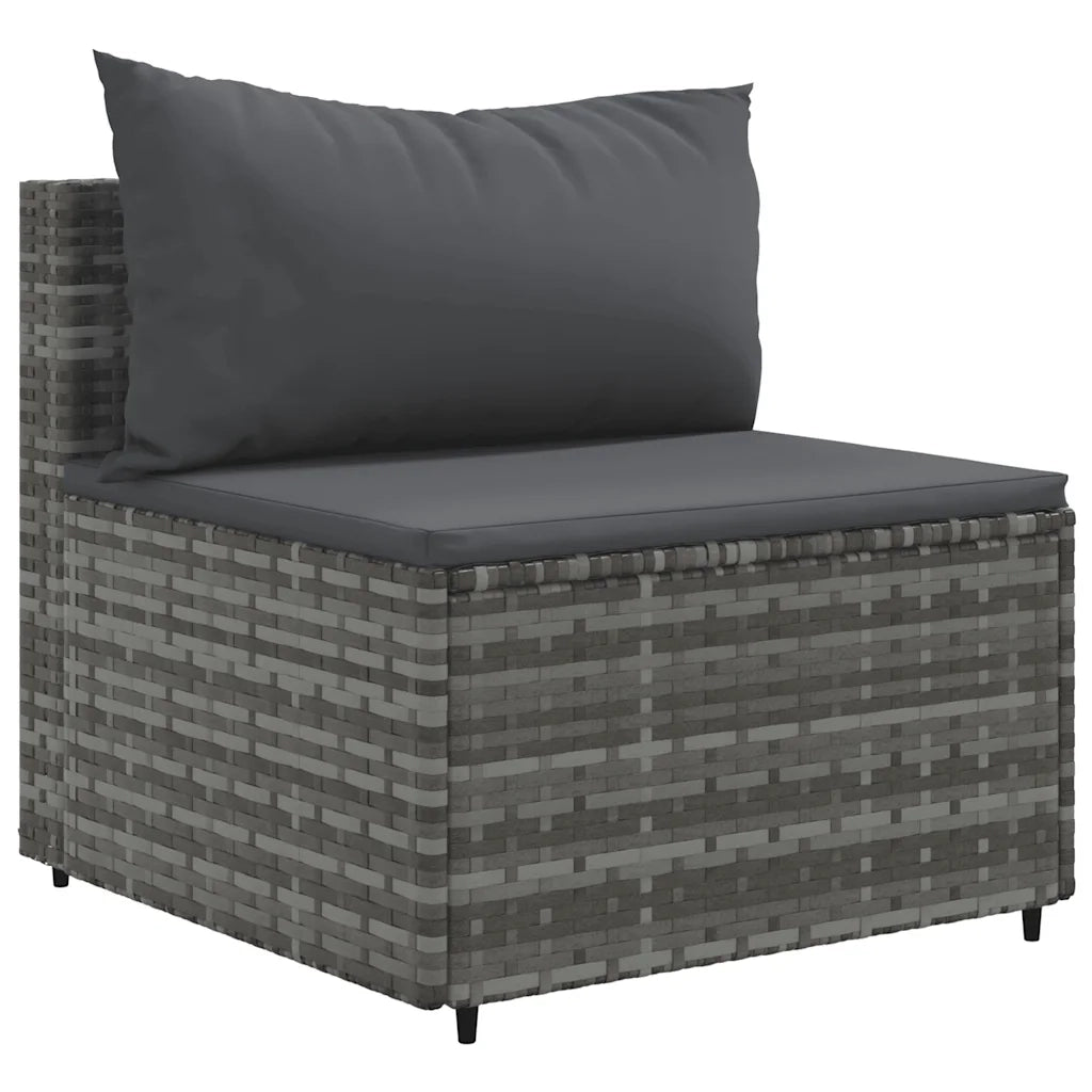 Set Divano da Giardino 6 pz con Cuscini Grigio in Polyrattan 3308418