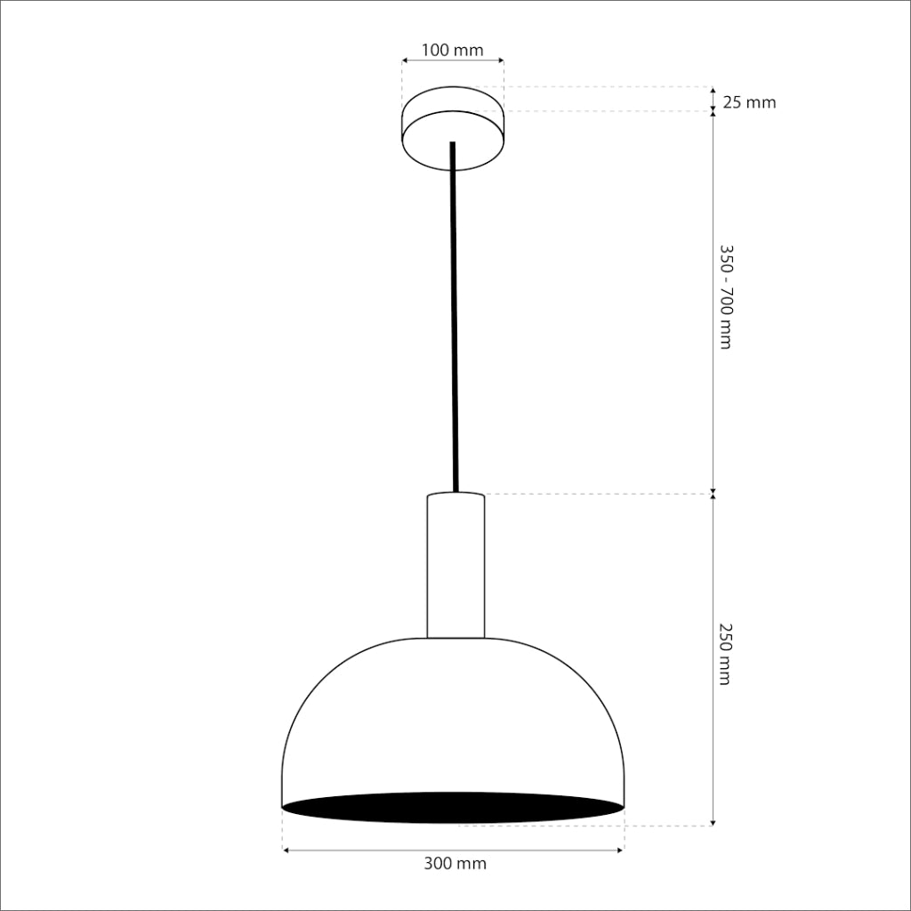 Lampada a sospensione VISBY bianca Ø30cm E27 Milagro