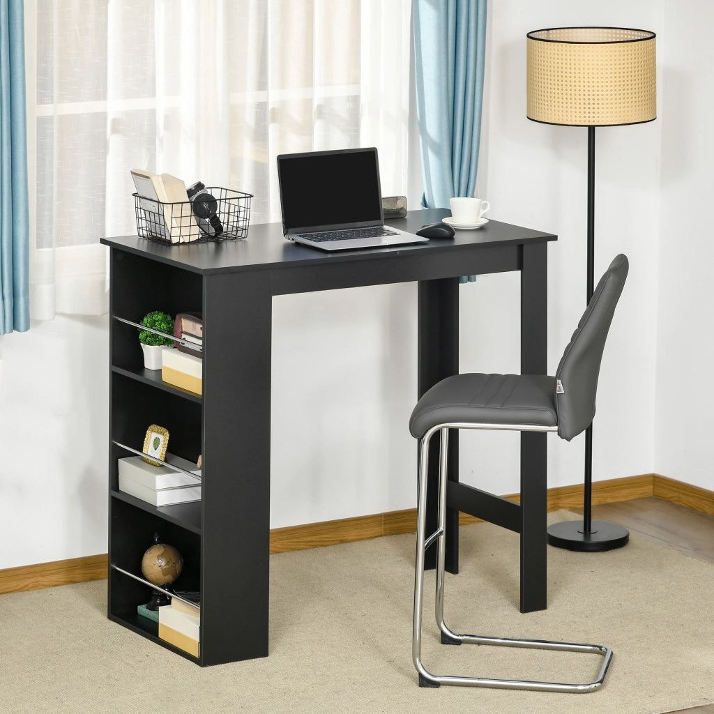 Tavolo da bar ¨C Minimal ¨C 112x57x106 cm, nero, 3 ripiani