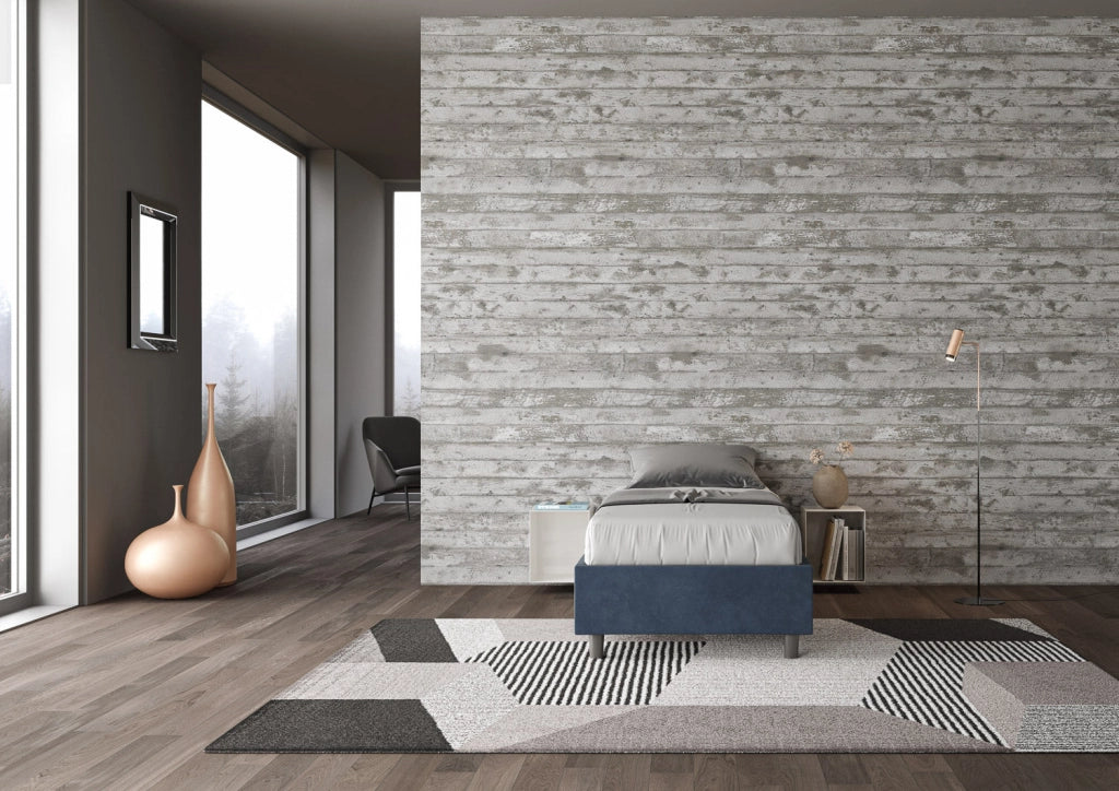 Letto Singolo Sommier 90x190 cm con Rete Azelia Blu