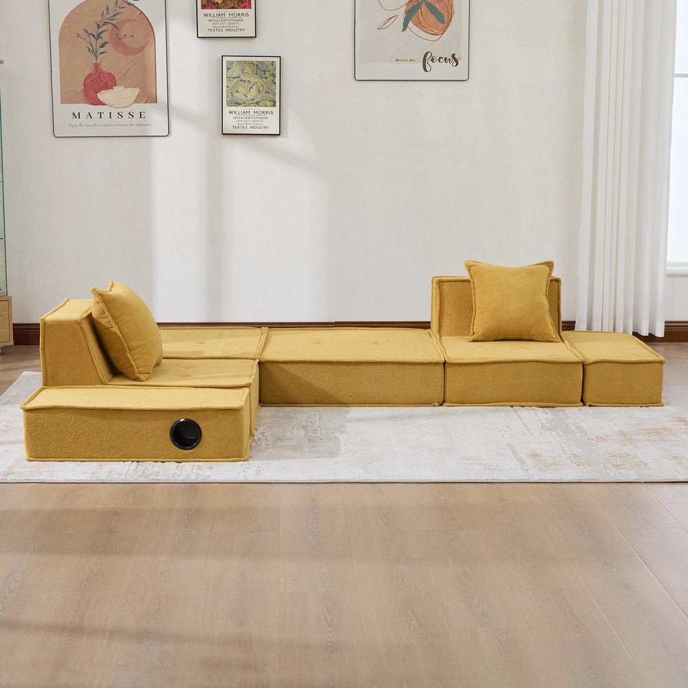 Divano Letto 2 Posti con Poggiapiedi e Cuscini ¨C Xylo ¨C Tessuto
