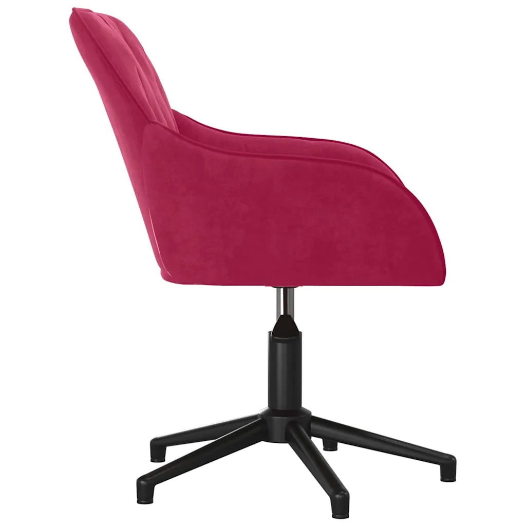 Sedia da Ufficio Girevole Rosso Vino in Velluto 344861