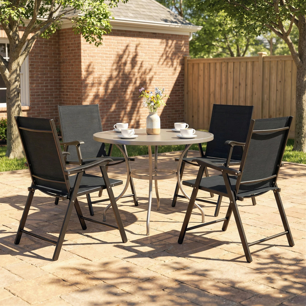 Sedia da giardino pieghevole ¨C Minimal ¨C nero 58x62x97cm