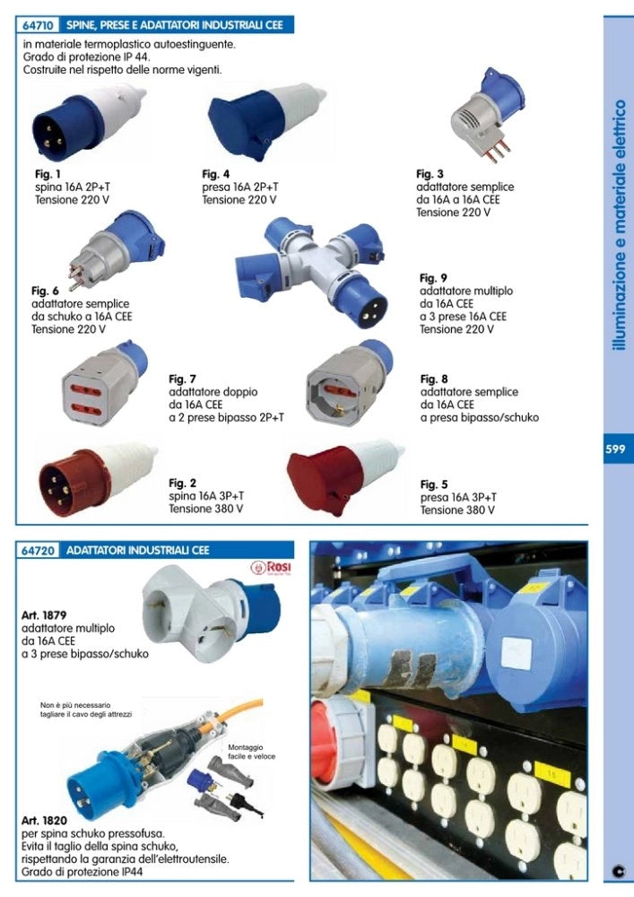 1pz adattatore industriale 16a 220 v- bip/schu fig.8 cod:ferx.83997