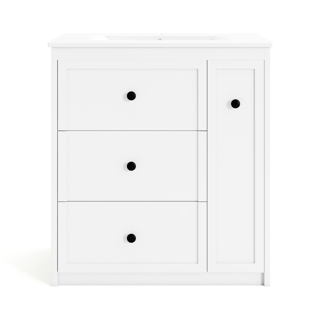 Mobile Sottolavabo con Lavabo Integrato ¨C Minimal ¨C Bianco 76,2x46,2x82 cm