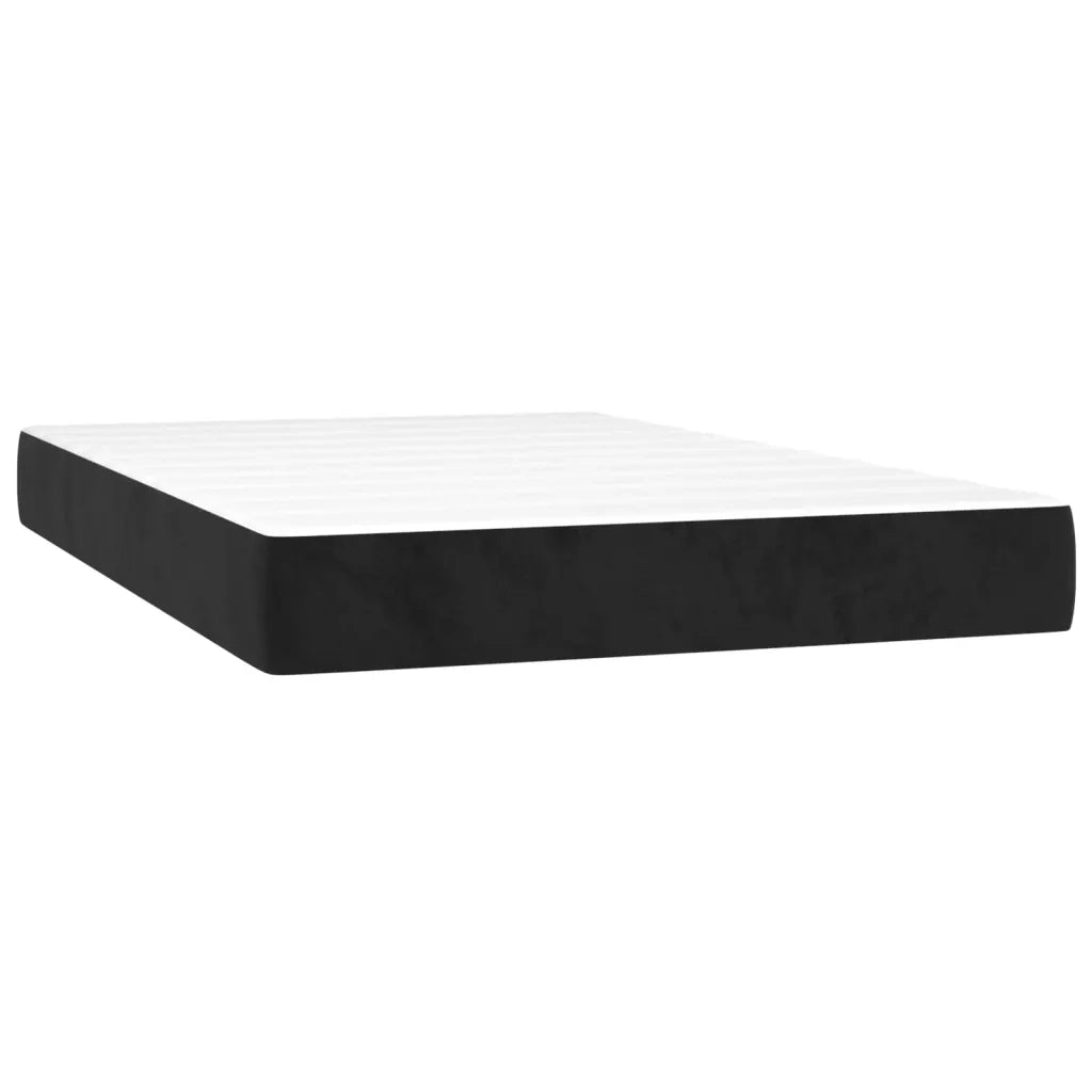Letto a Molle con Materasso e LED Nero 120x200 cm in Velluto 3136115