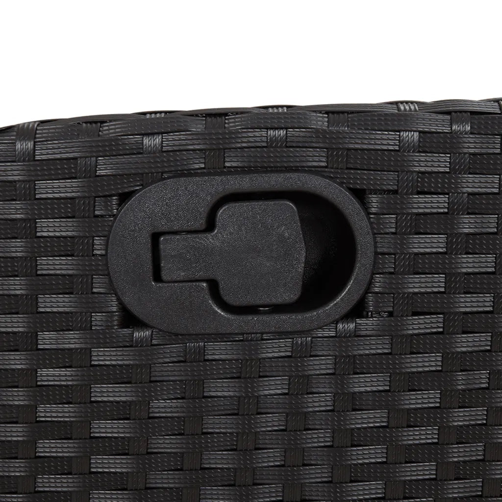 Set da Pranzo da Giardino 7 pz Nero con Cuscini in Polyrattan 3213341