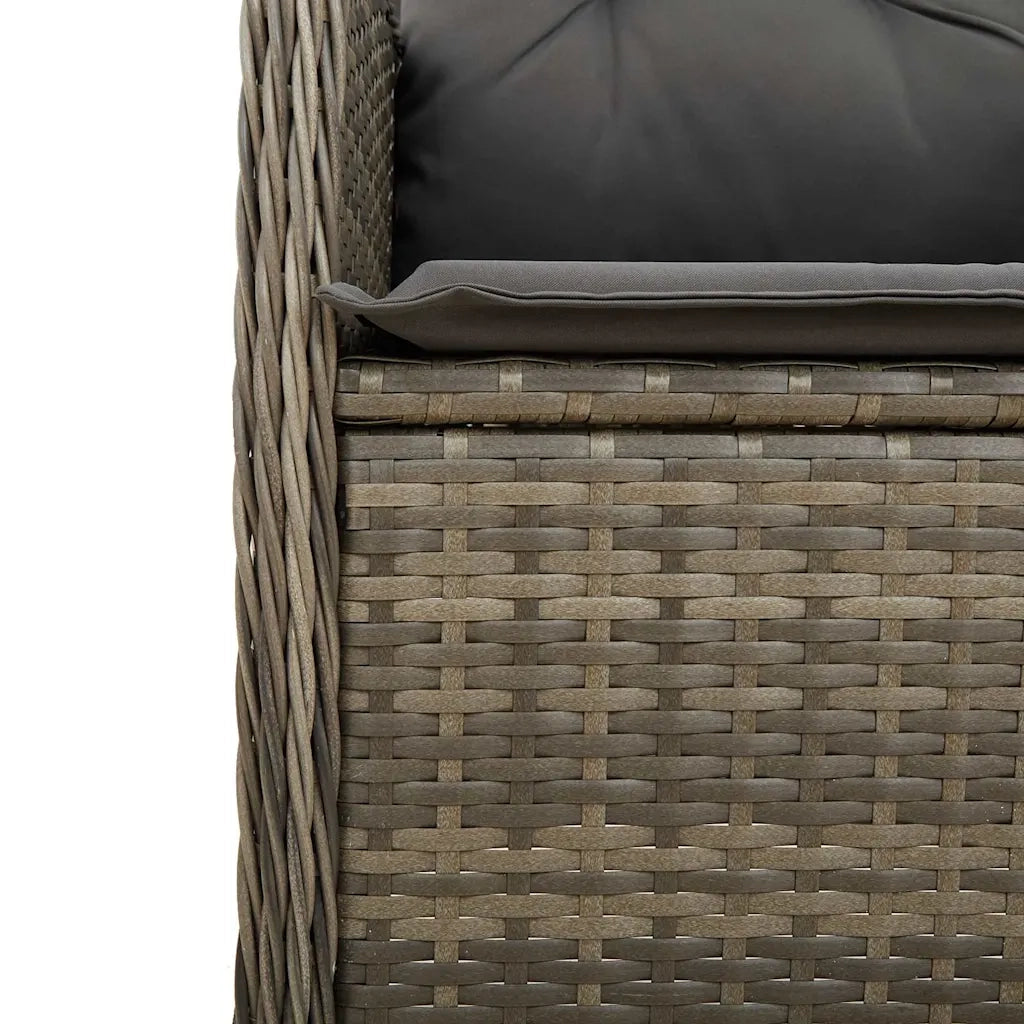Set Bistrò da Giardino 7 pz con Cuscini in Polyrattan Grigio 3277037