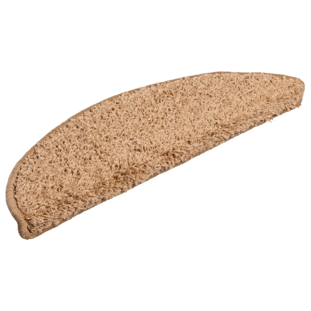 Tappetini per scale 10 pz 56x17x3 cm Beige Semicircolari 149787