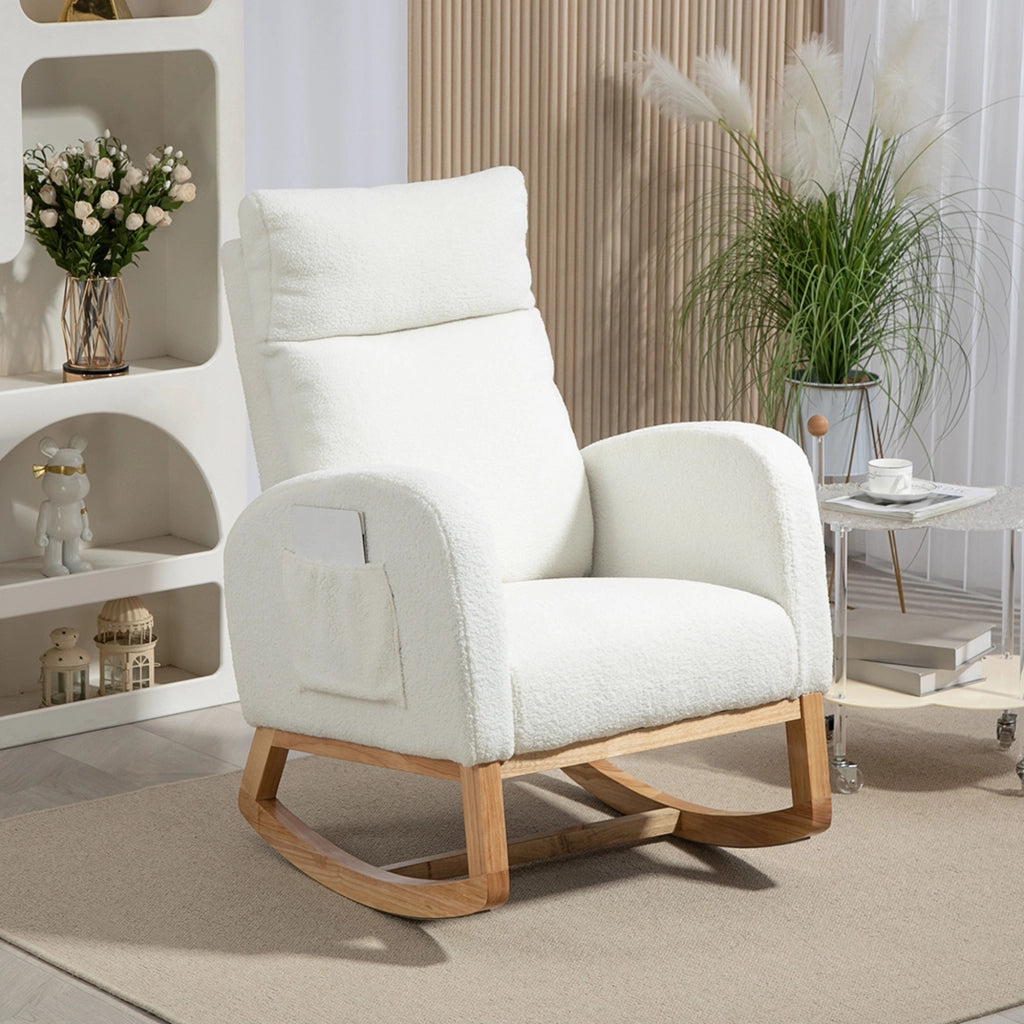 Poltrona Relax Dondolo ¨C Minimal ¨C Tessuto Cremewei? 100x80x100