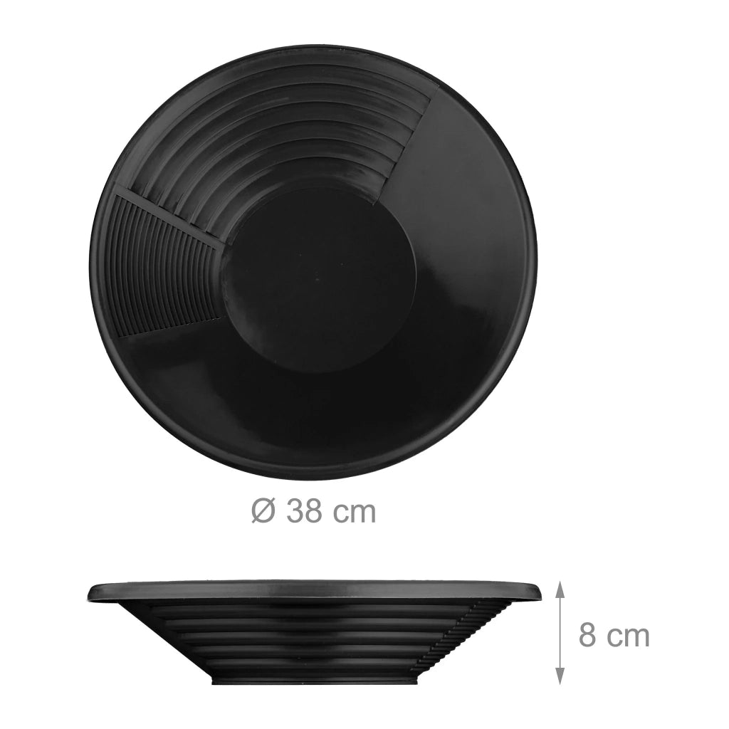 Set di 2 panette per la ricerca dell'oro, colore nero, 30 x 30 x 10 cm, in plastica nera, 13_0016180