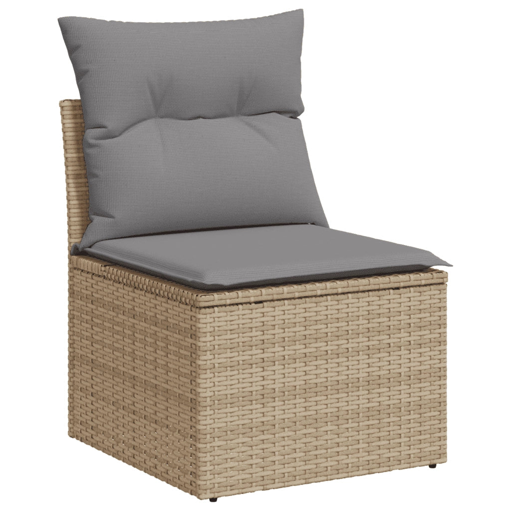 Set Divano da Giardino 9 pz con Cuscini Beige in Polyrattan 3251096