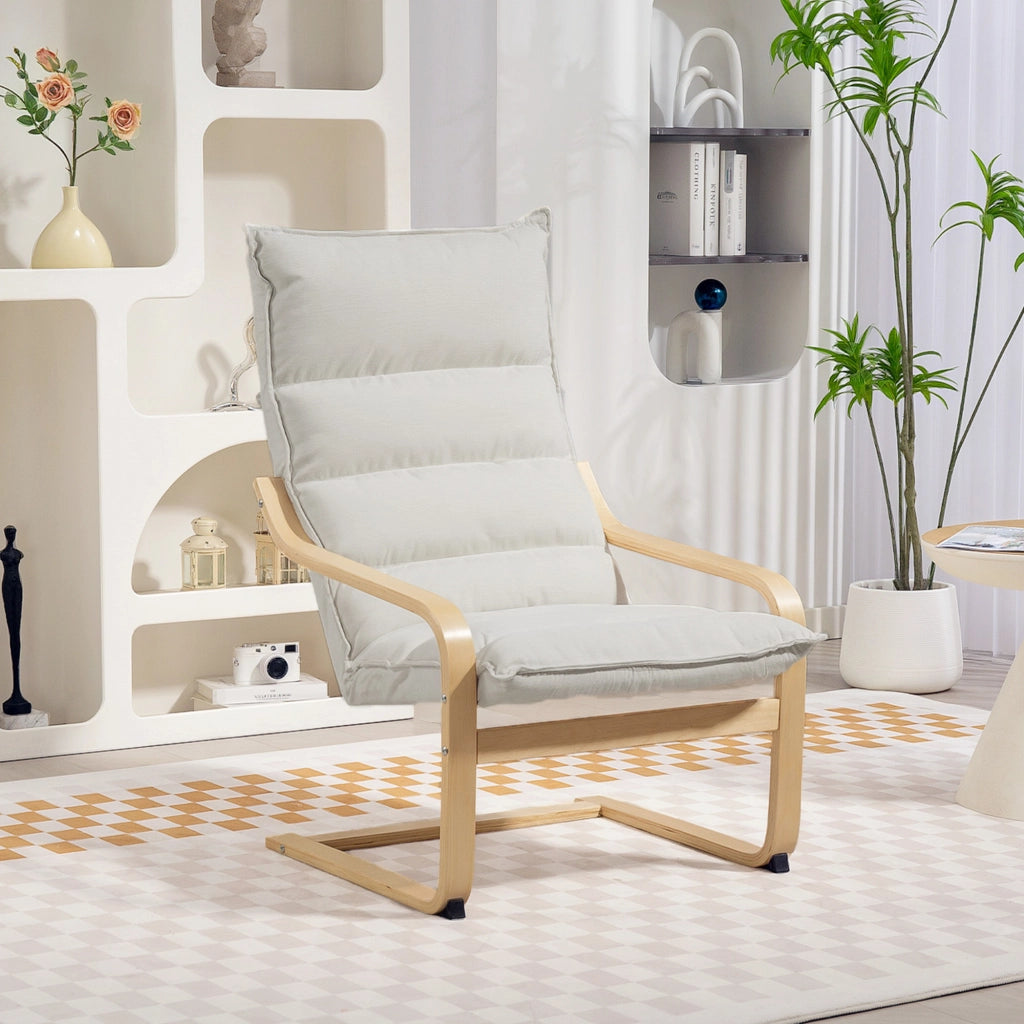 Poltrona relax moderna con braccioli ¨C Minimal ¨C Cr¨¨me 67x83x105 cm