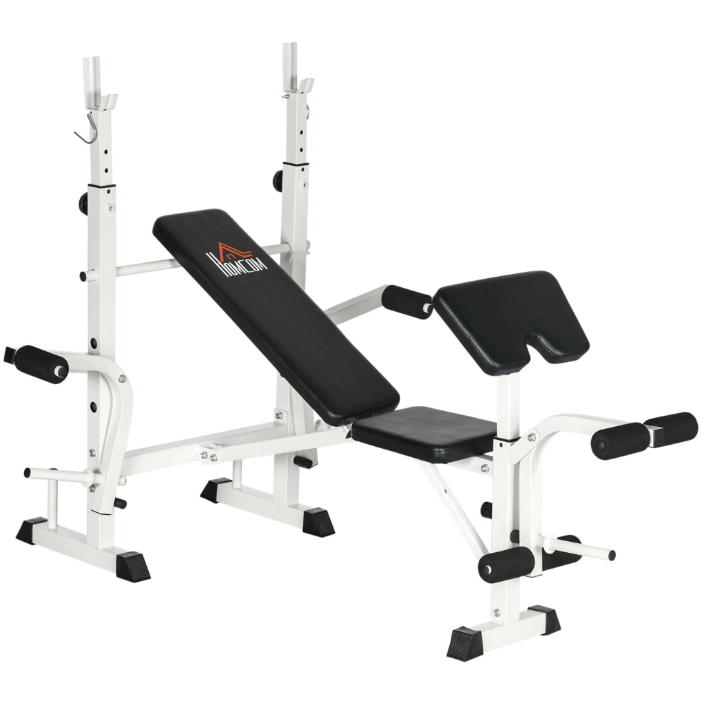 Panca multifunzione 180x134 cm in acciaio nero con pressa gambe e bracciolo