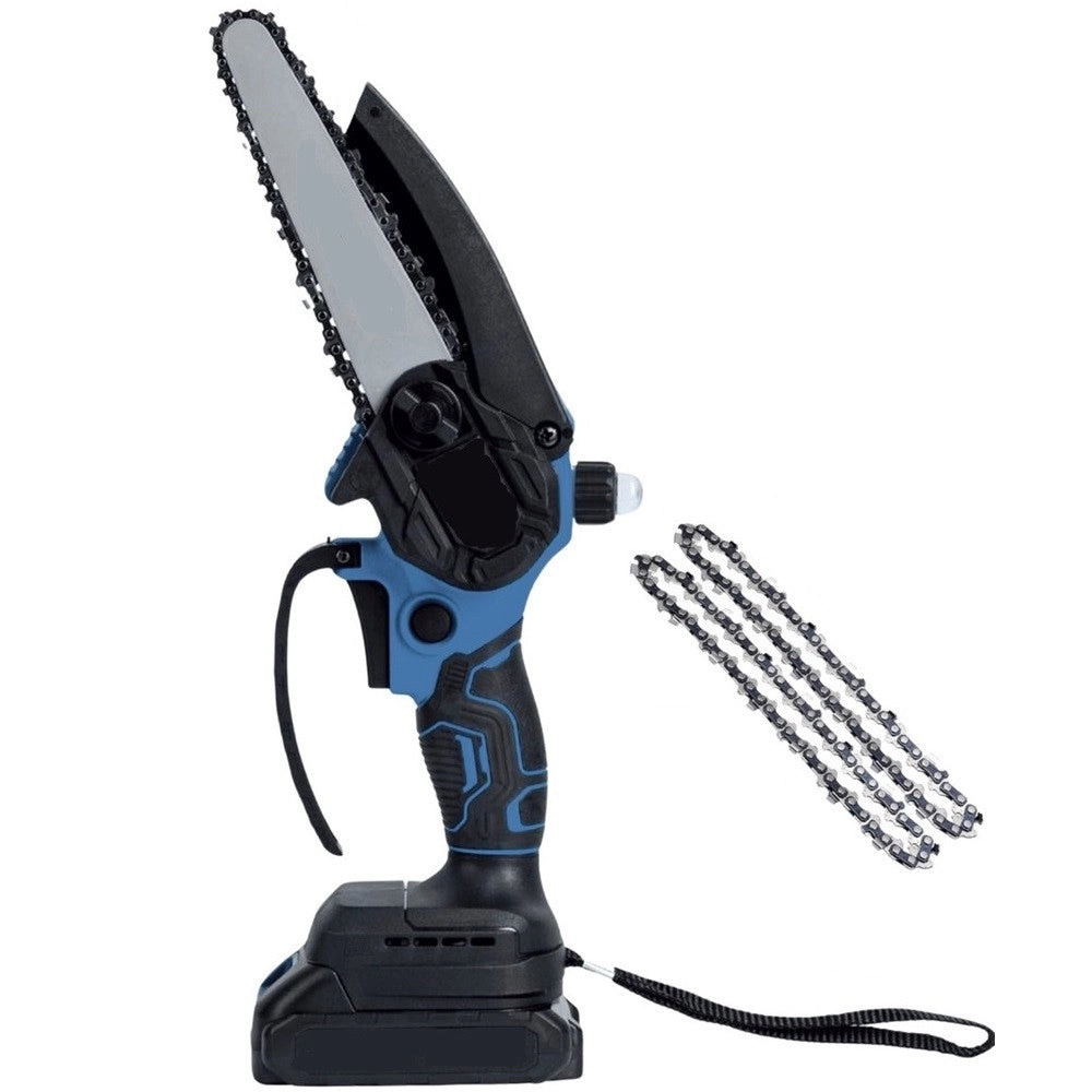 Trade Shop - Mini Motosega Elettrica Portatile Batteria Litio 48vf Velocità 5m/s Potatura Taglio Legno -