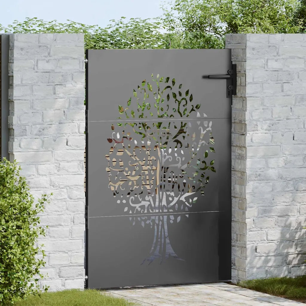 Cancello da giardino con blocco Nero 85 x 125 cm 42015860