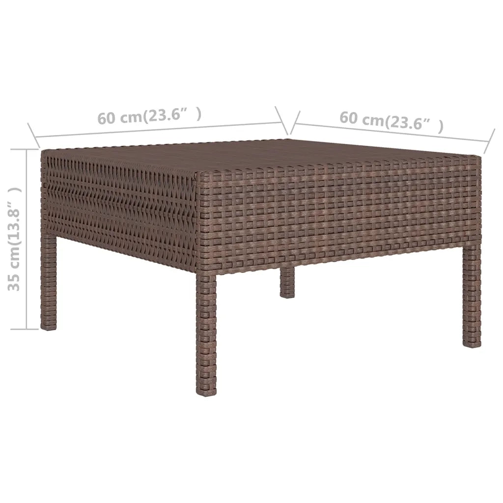 Set Divani da Giardino 10 pz con Cuscini in Polyrattan Marrone 3094435