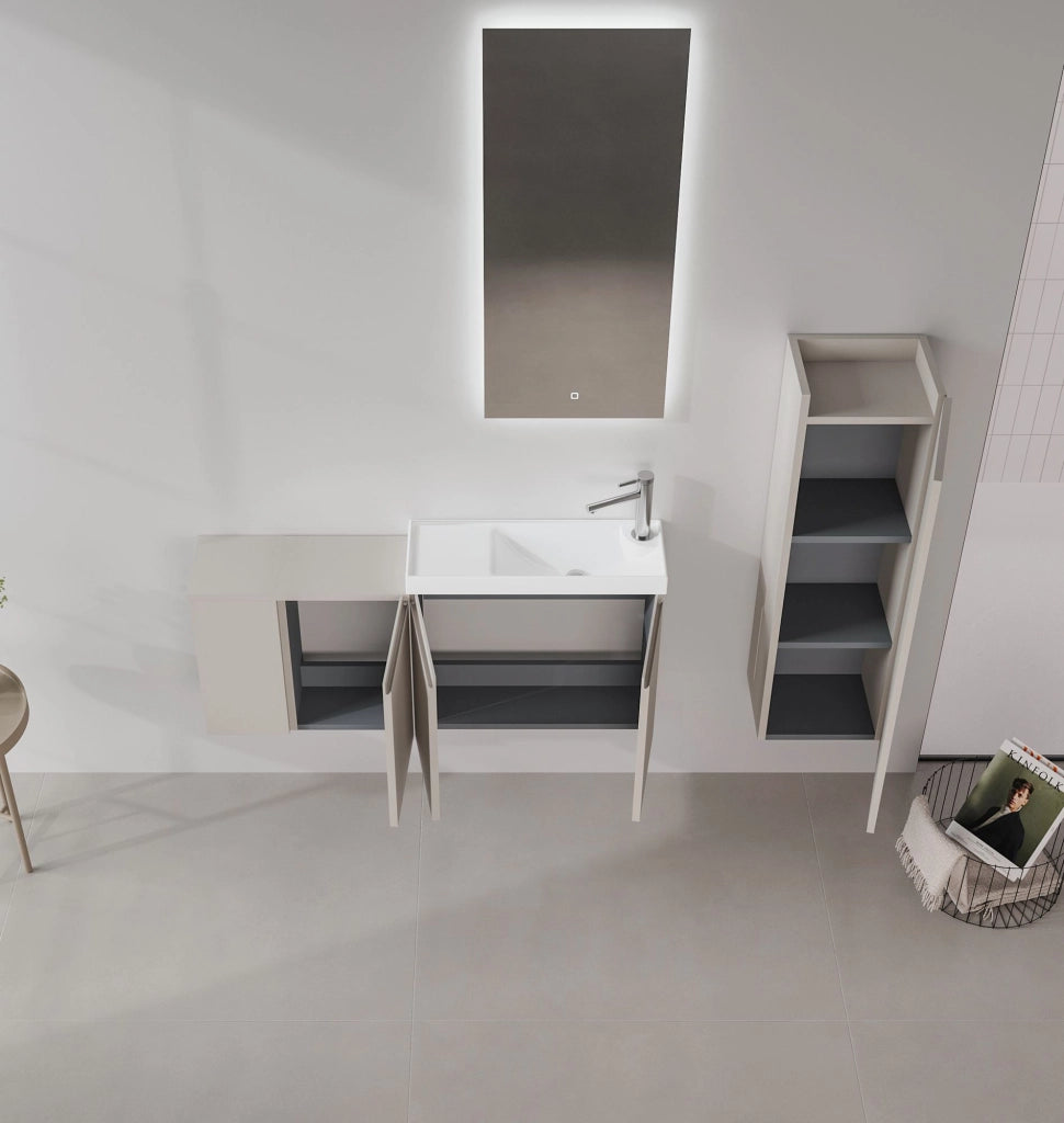 Mobile lavabo "Ferla 110" - 110 x 22 x 45 cm - Matte Mink