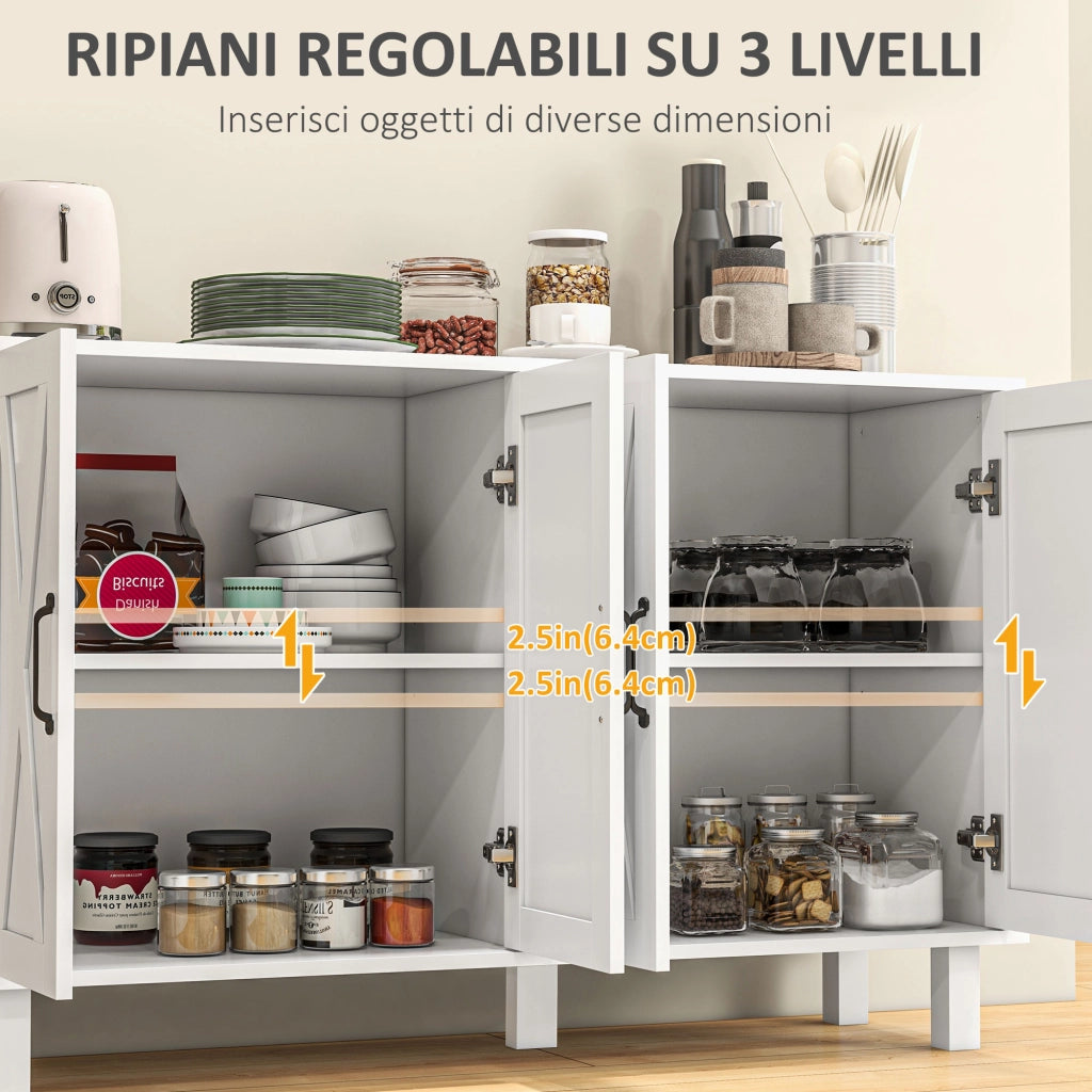 Mobile Multiuso con Cassetti e Ripiani ¨C Zephmum ¨C Bianco 120x37x75 cm