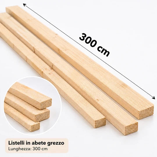 listelli grezzi abete  20 x 30 x 3000 mm 10 pz.