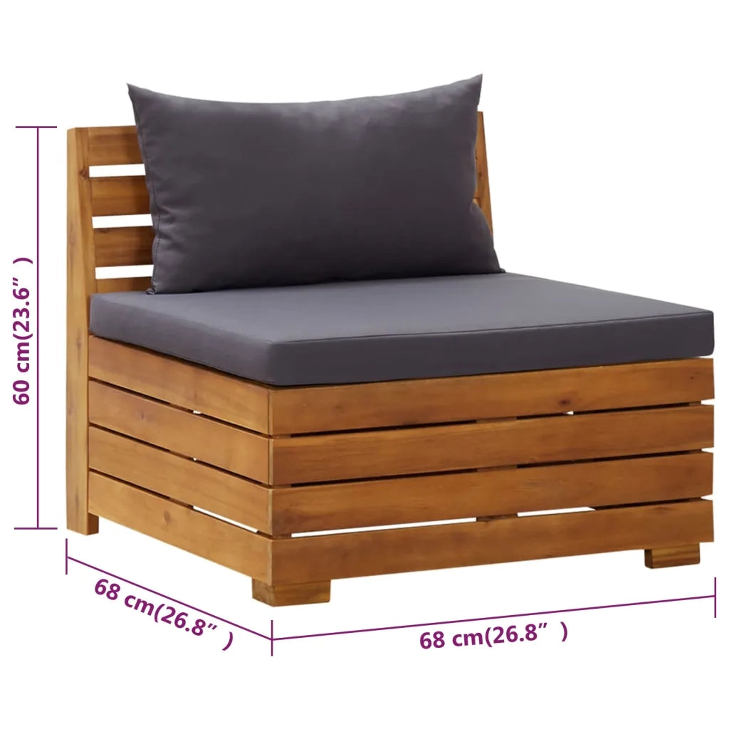 Divano da Giardino a 2 Posti e Cuscini Legno Massello di Acacia 316247