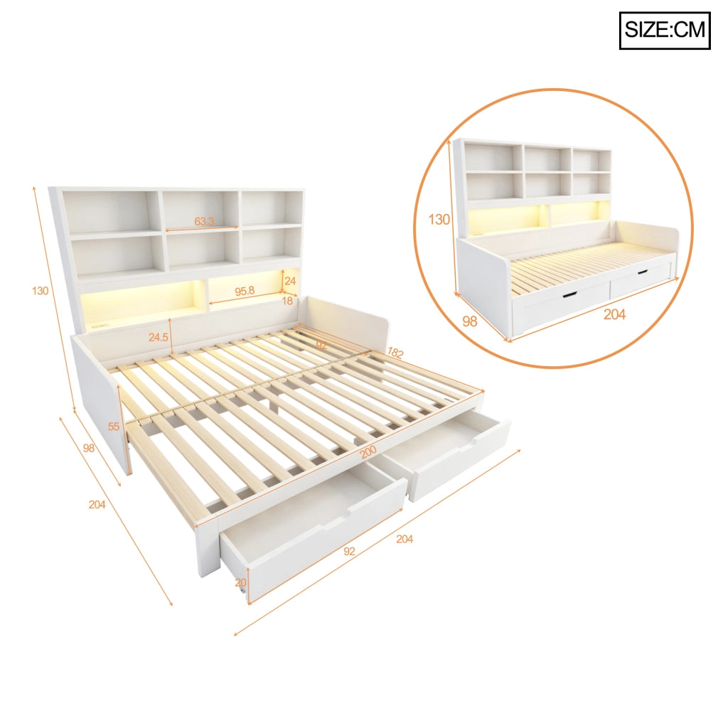 letto in mdf bianco 90 x 200 cm