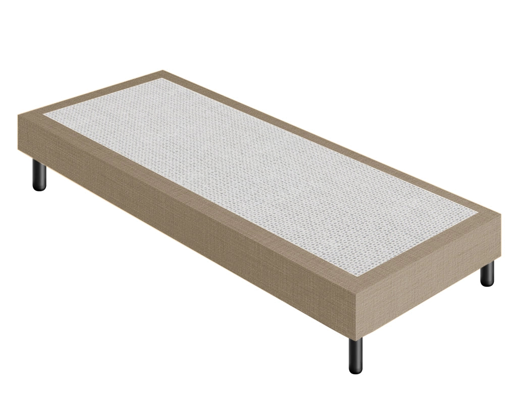 Letto Sommier Singolo 80x190 Beige Rivestito - Resistente fino a 120 Kg per Persona