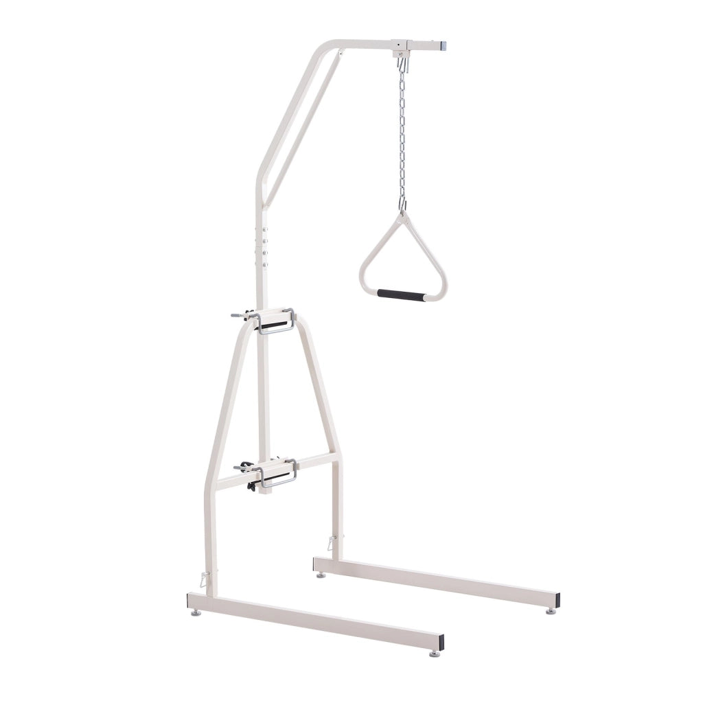 Barra Trapezio per Letto con Supporto da Pavimento e Morsetti FBL900978 in Acciaio, Maniglia Regolabile e Robusta per Assistenza Domiciliare