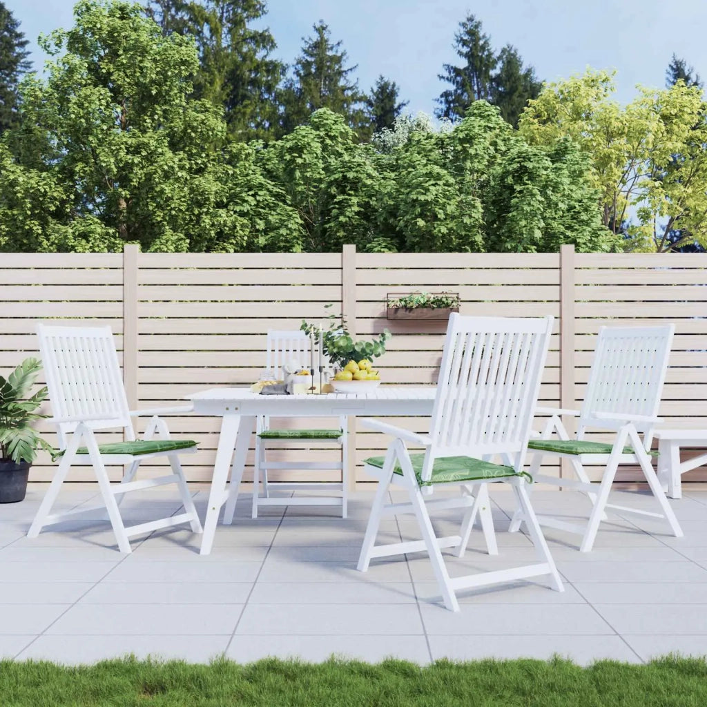 Cuscini per sedie 4 pz | Cuscini per sedie Verde e Bianco 50 x 50 x 4 cm