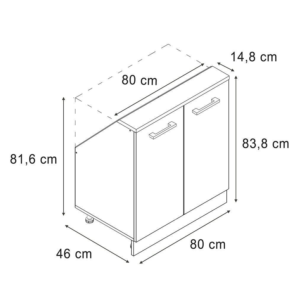 Mobile sottotetto Rion Sonoma/Rovere dorato con 2 porte Vicco