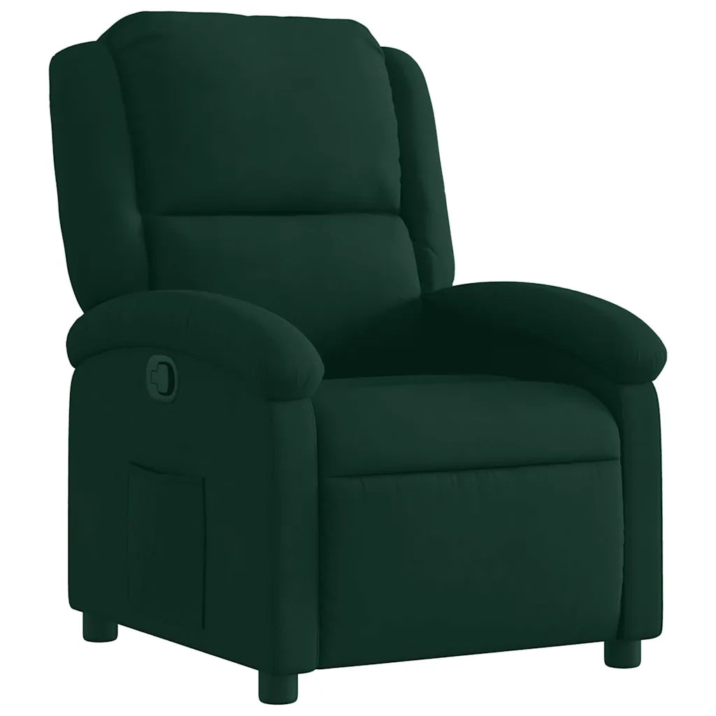 Poltrona Reclinabile Verde Scuro in Velluto 371799