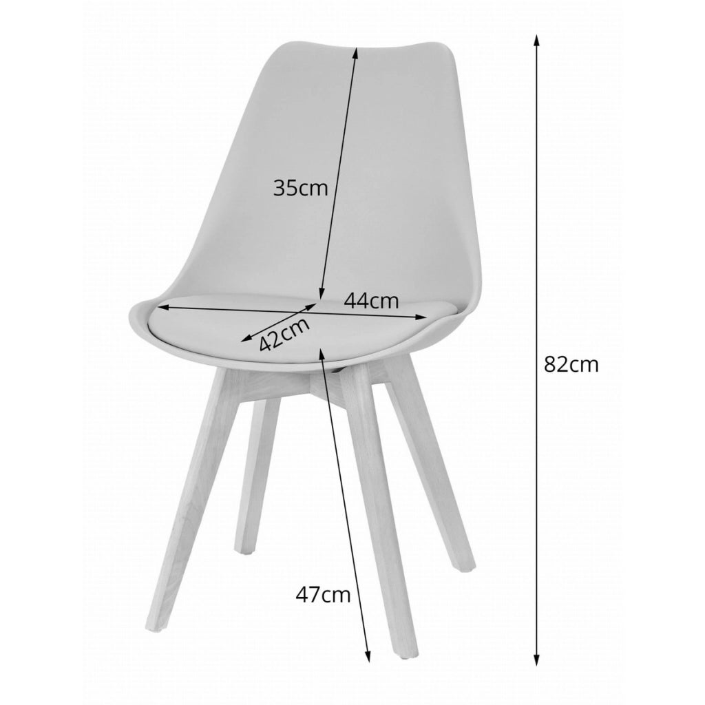 Sedia Mark trasparente con cuscino bianco e gambe in faggio