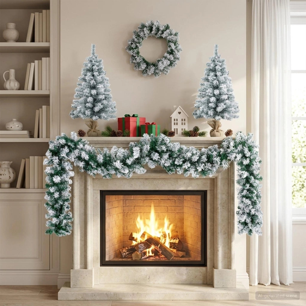 Set mini alberi di Natale 60 cm PVC Verde e Bianco 3468430