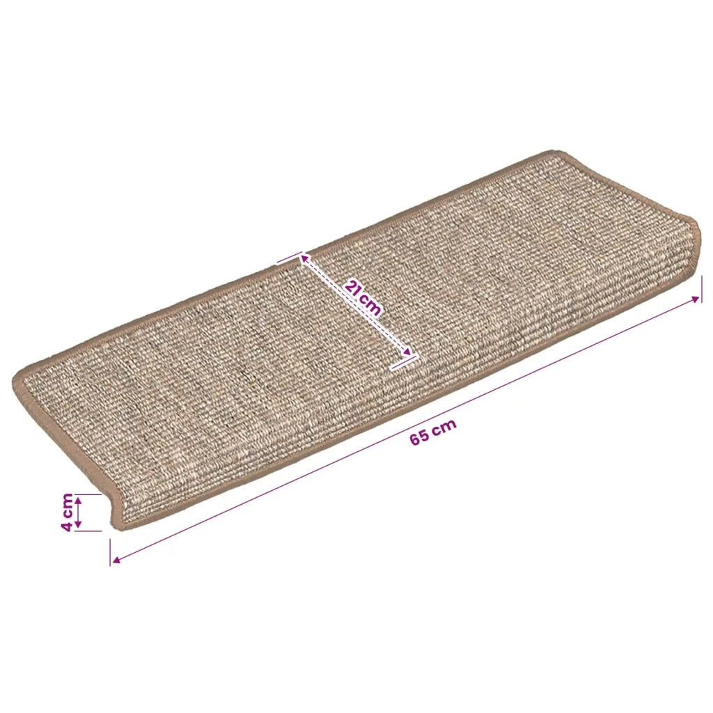 Tappetini per scale 15 pz 65x21x4 cm Marrone chiaro 326910