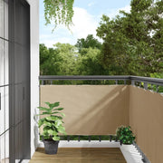 Paravento da Balcone in Tessuto Oxford 75x600 cm Beige 42333