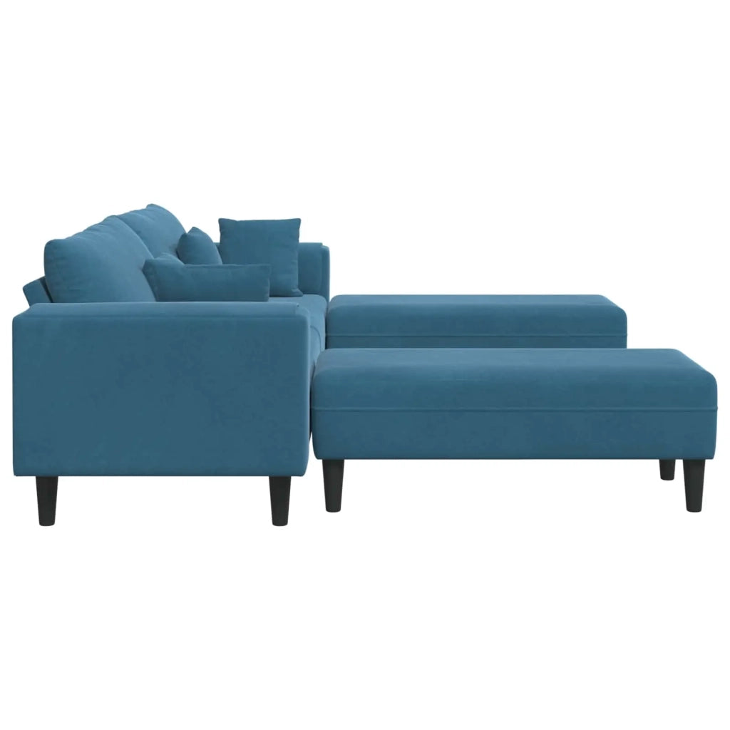 Divano 3 pcs Blu 250 x 188 x 76 cm Velluto 3335171