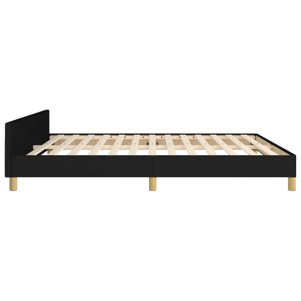 Giroletto senza Materasso Nero 160x200 cm in Tessuto