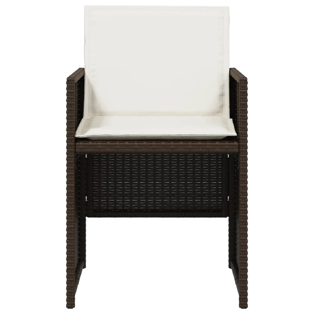 Sedie da Giardino con Cuscini 4 pz Marroni in Polyrattan 4007438