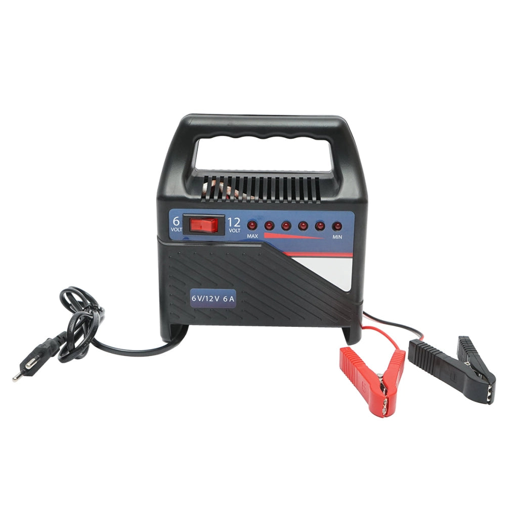 Caricabatterie per batterie auto – 6V / 12V, 6A