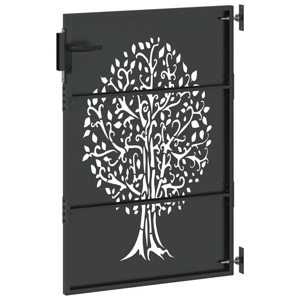 Cancello da giardino con blocco Nero 85 x 125 cm 42015860