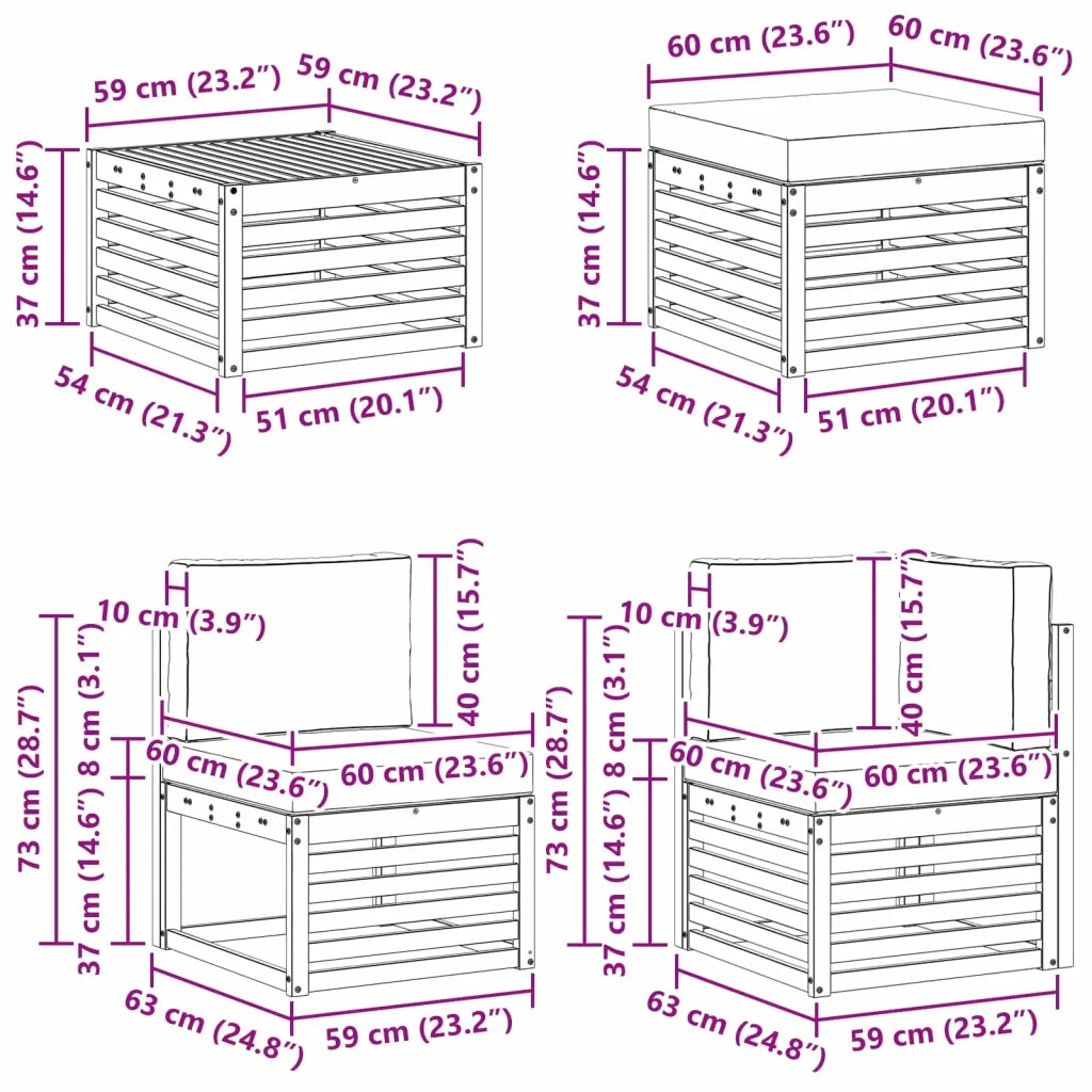 Set di divani da esterno 8 pcs Bianco e Antracite 3392232