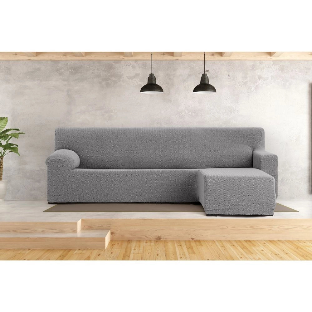 Copridivano penisola destra grigio Troya elastico 250-310 bracciolo corto
