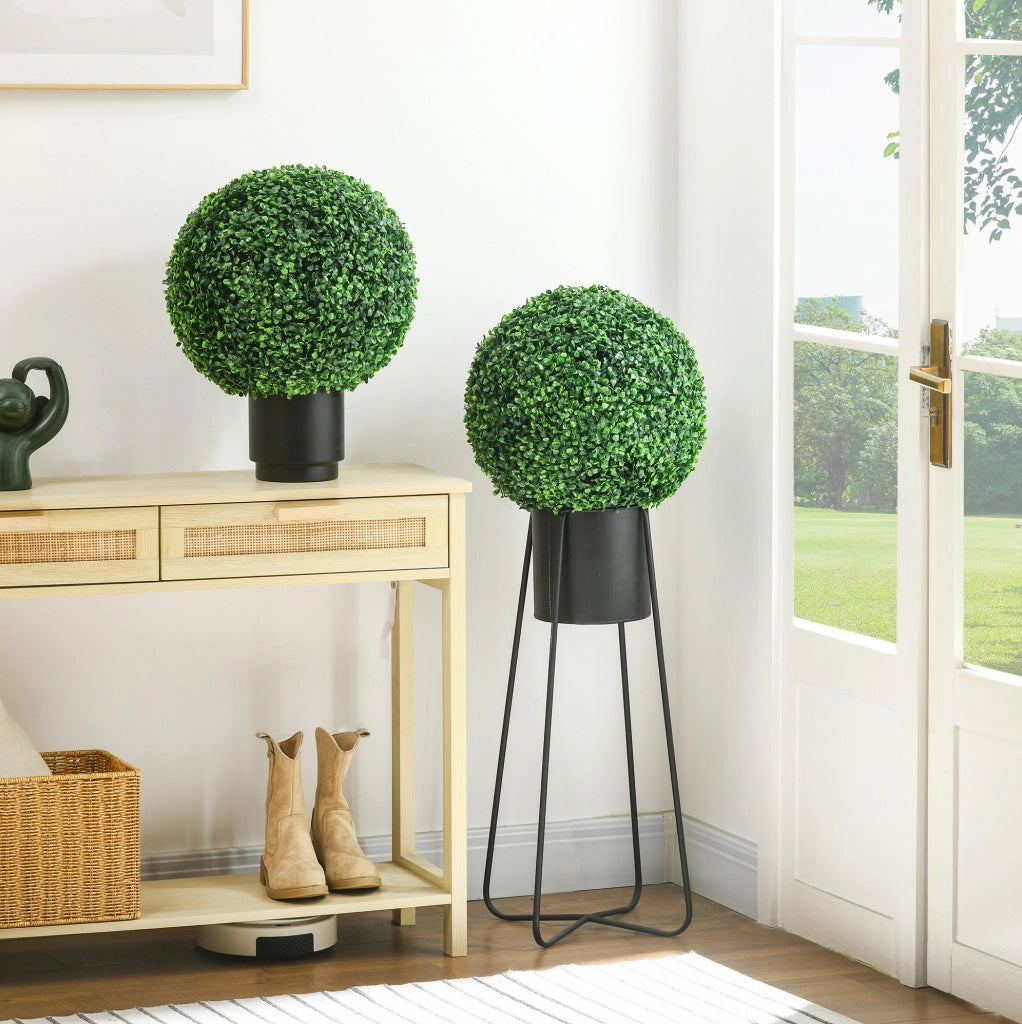 Set 2 sfere di bosso artificiali ULEVR ?40 cm verdi in plastica per interni ed esterni