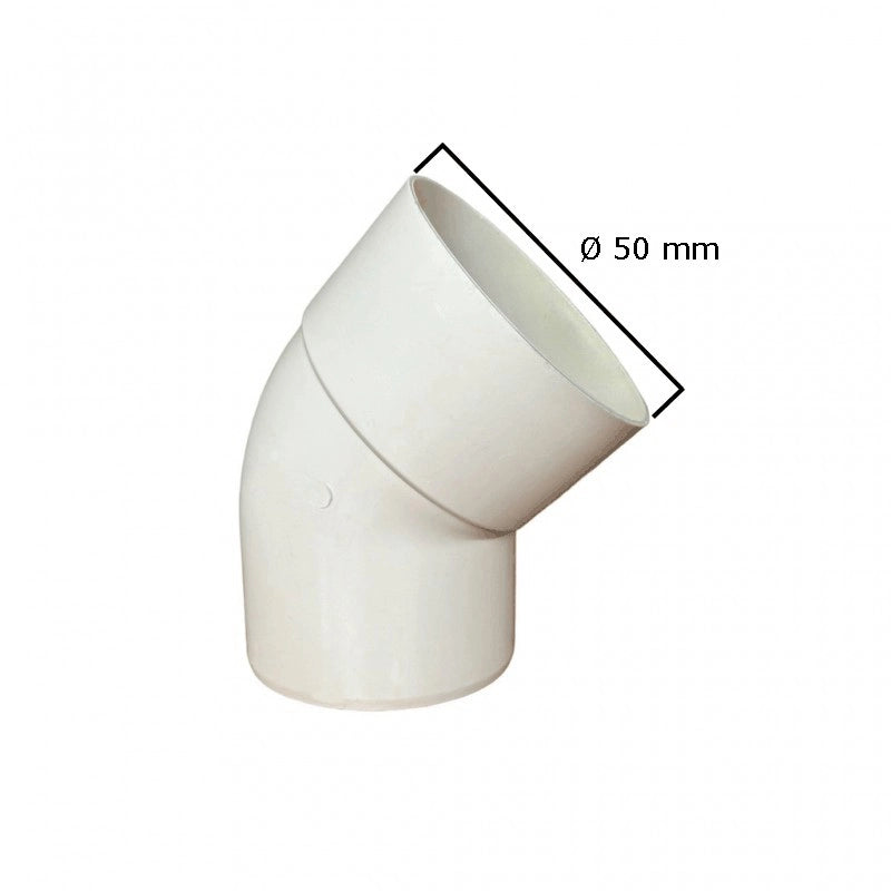 Curva 45° in pvc : Colore - Avorio, Diametro - 50
