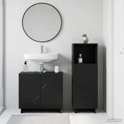 Set mobili da bagno 2 pz Nero Legno ingegnerizzato 3433065